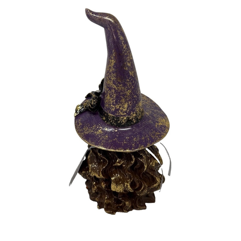 NWT! Bella Lux 12" Halloween Witch Figurine Eyelash Blowing Bubble Purple Orange - Picture 3 of 4